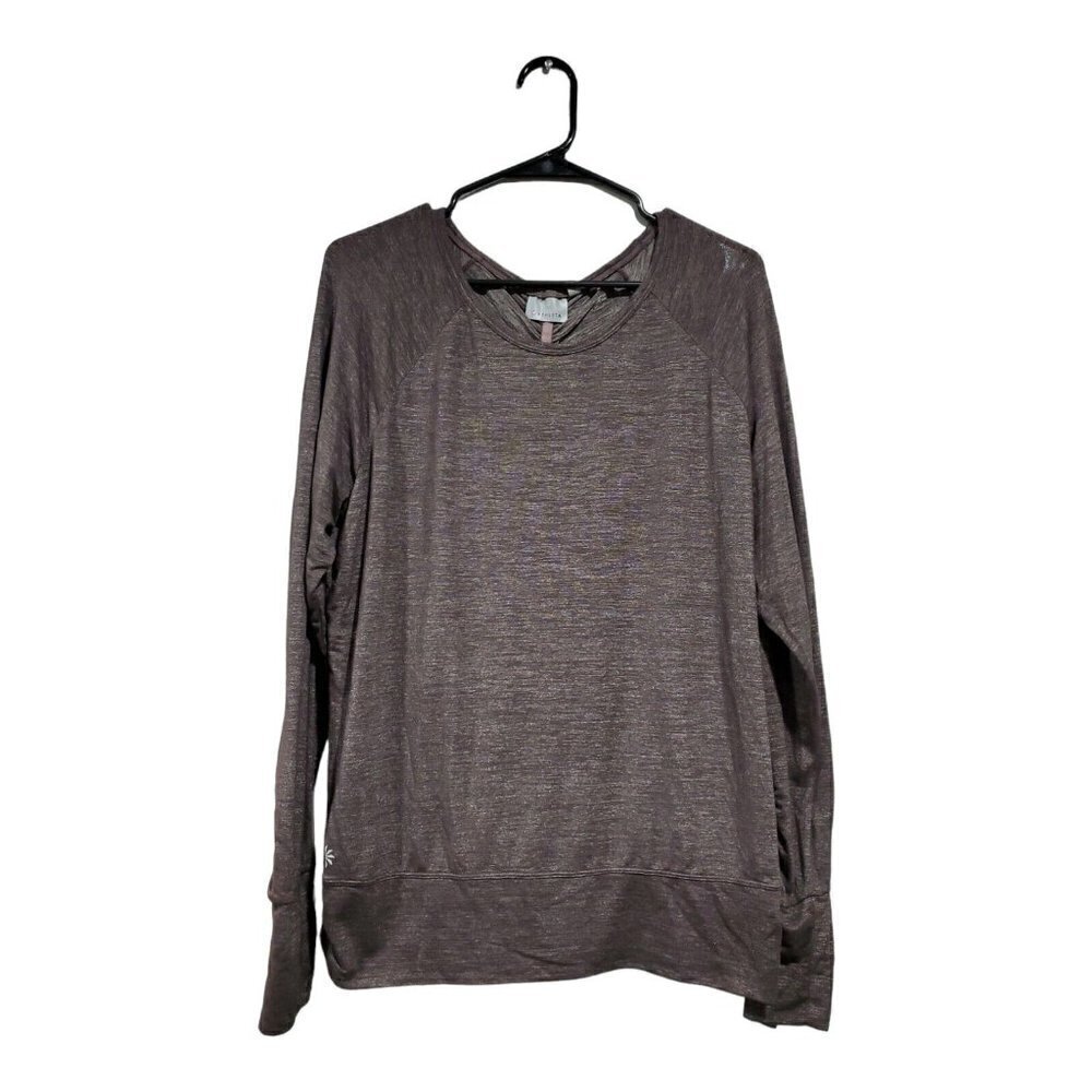 Athleta Odyssey Women's Pullover Top Dark Razzleberry Athletic Workout R…